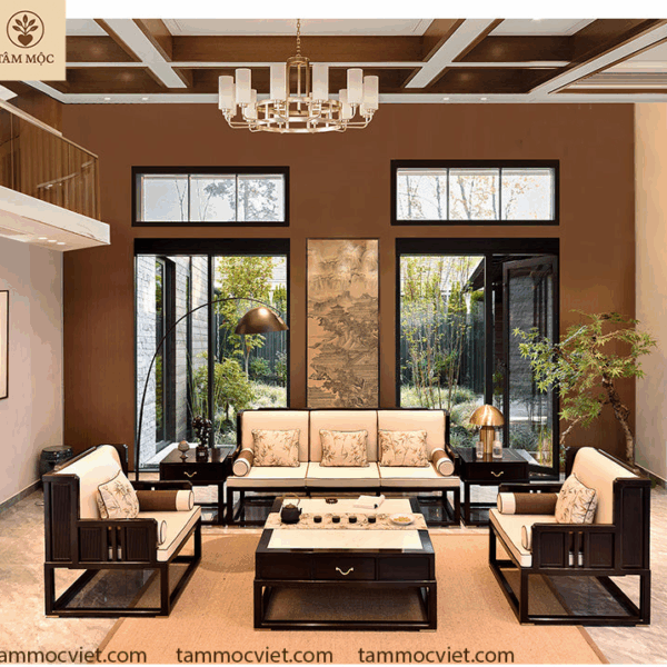 Bộ sofa cao cấp gỗ gụ vách lan