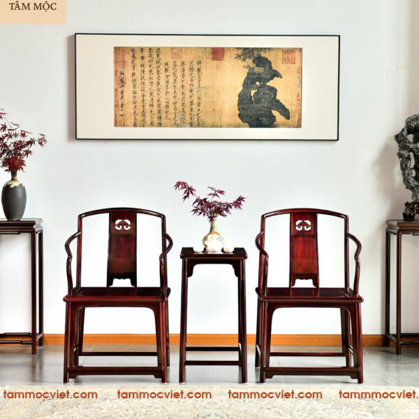ghế nam quan cặp 3 gỗ hương