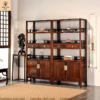 Tủ sách cao cấp gỗ hương đỏ đen