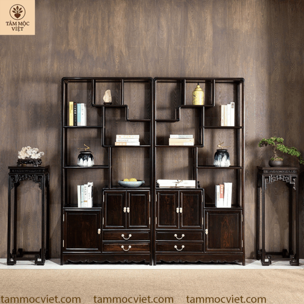 Tủ bày đồ gỗ trắc cao cấp cánh nhỏ