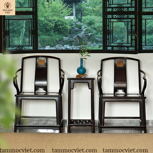 Ghế nam quan khảm ngà cặp 3