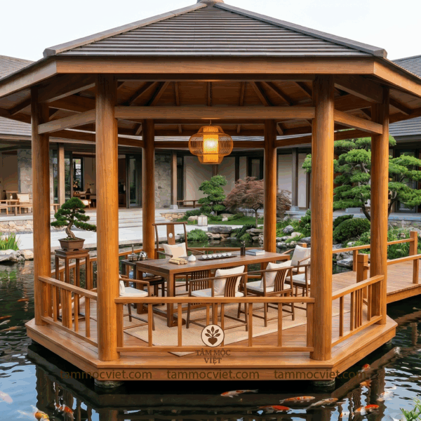 Lầu trà thất gỗ tự nhiên cao cấp