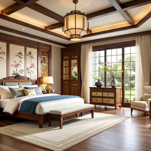 Setup phòng ngủ hiện đại 35m2 – Không gian nghỉ ngơi sang trọng, ấm áp và đầy tính thư giãn