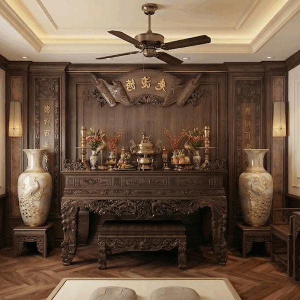 Phòng thờ truyền thống cao cấp 20m2